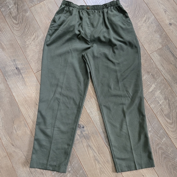 Alia Womens Size 12p Polyester Olive Green Pants - Picture 1 of 10